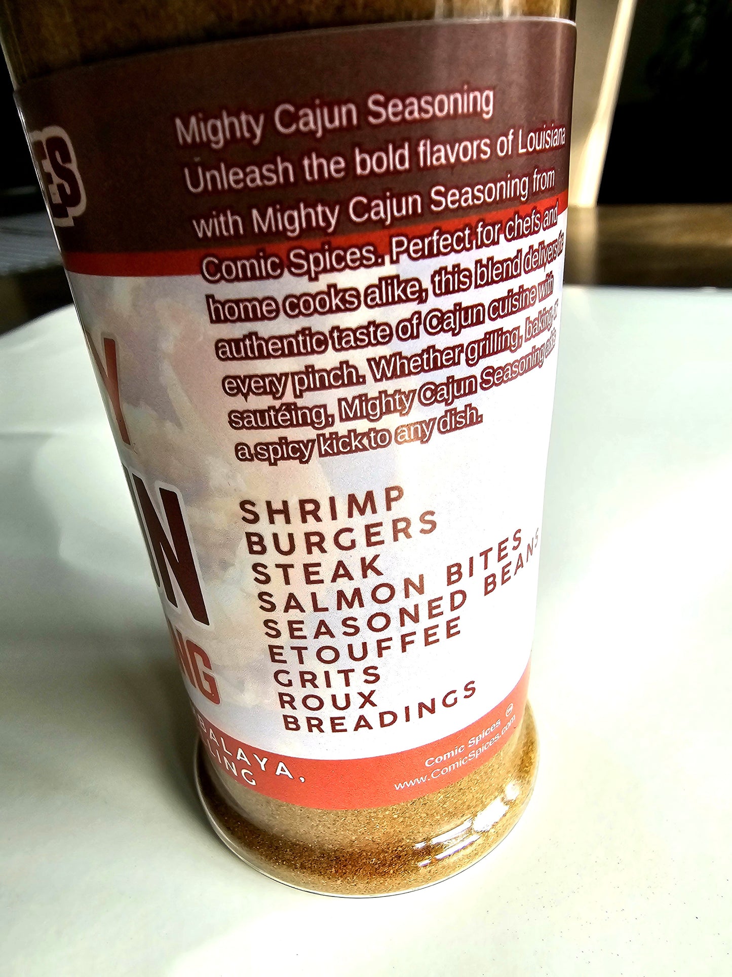 Mighty Cajun Seasoning - Comic Spices - Hand Blended Spice Mix for Grilling, Gumbo, and Home Cooking