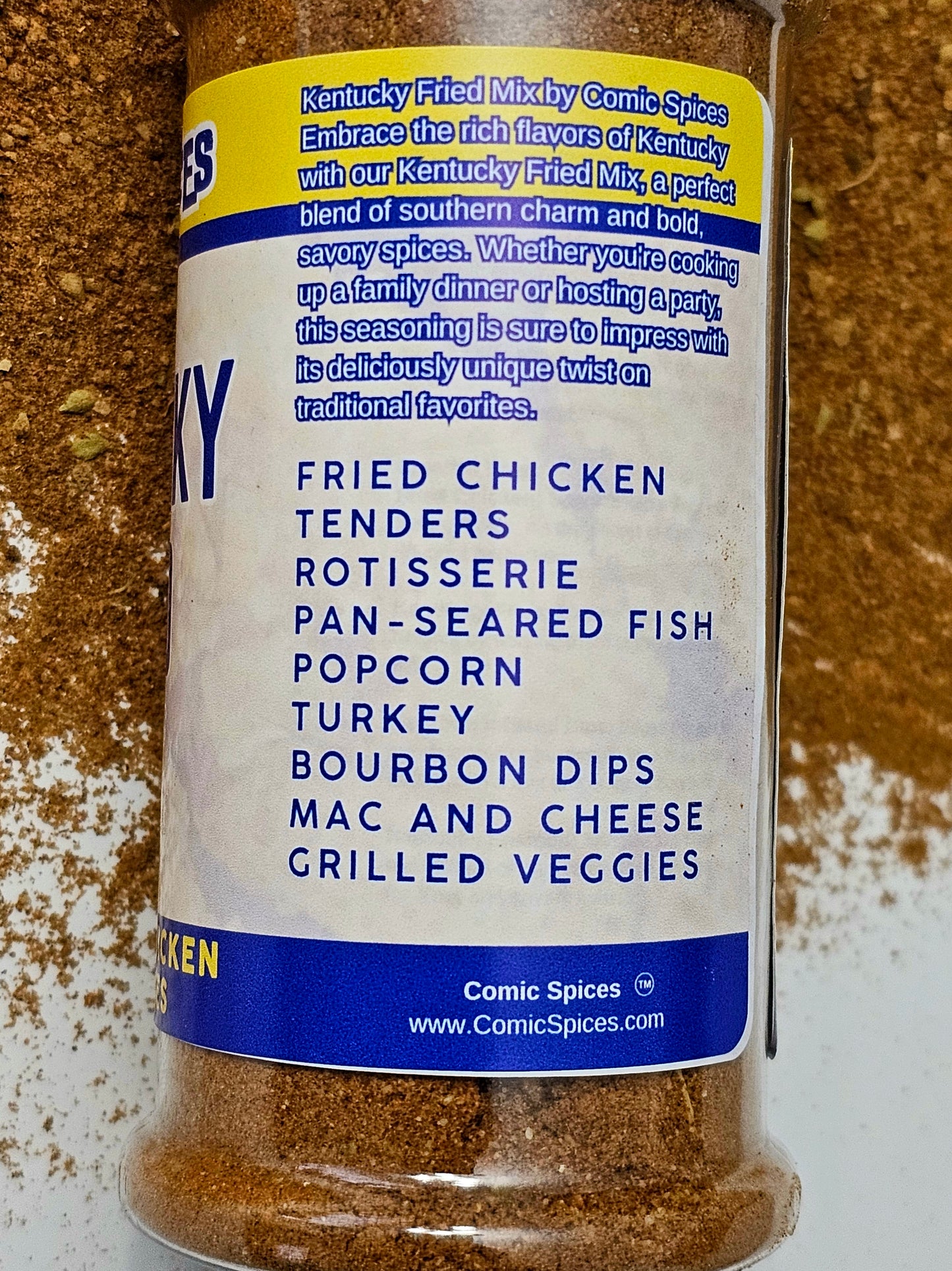 Kentucky Fried Mix - Southern Fried Chicken & Seafood Seasoning, Bold Bourbon Dip Spice, Gourmet Cooking Blend | Comic Spices